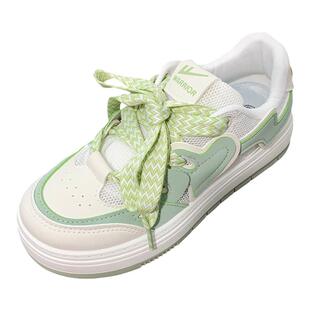 回力抹茶绿小白鞋女夏季网面透气百搭鞋子小众原创女鞋休闲板鞋女