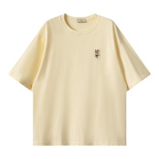 英国小狐狸男装【夏日派对-冲浪小狐】夏重磅260g全棉短袖T恤男女