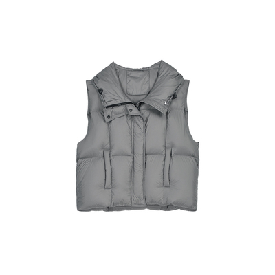 逸阳休闲泡芙羽绒马甲立领保暖