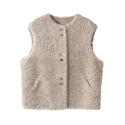 羊羔毛马甲皮毛一体皮草背心