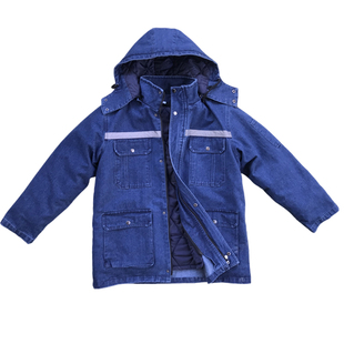 冬季工作服棉服套装男女加绒加厚防寒冷库棉衣电焊工牛仔劳保棉袄