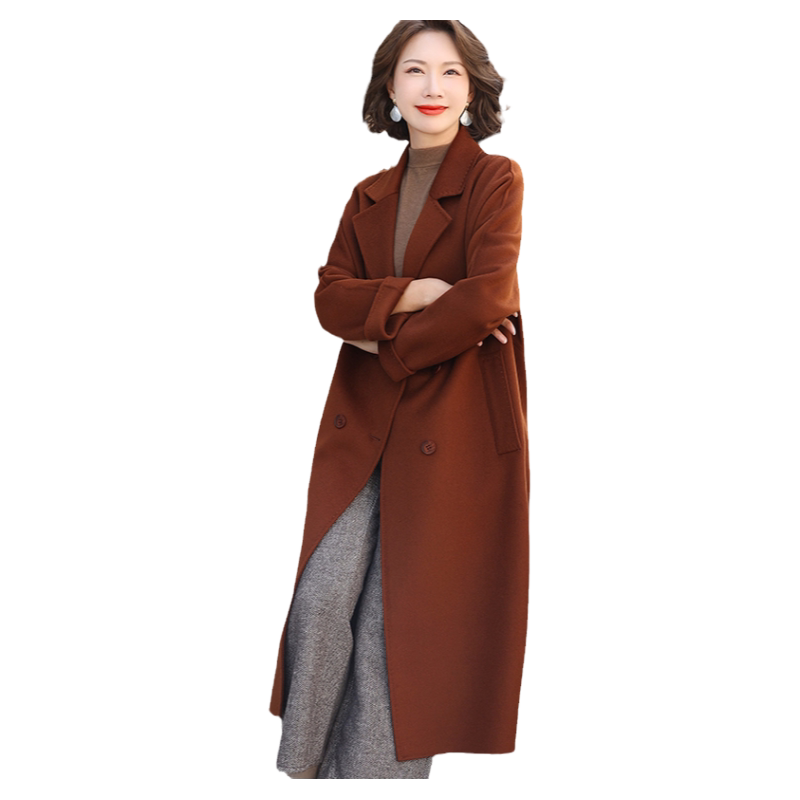 过膝宽松山羊绒西装山羊绒韩版
