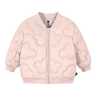迷你巴拉巴拉女童棒球服羽绒服2025冬装新款女孩保暖甜美三防外套