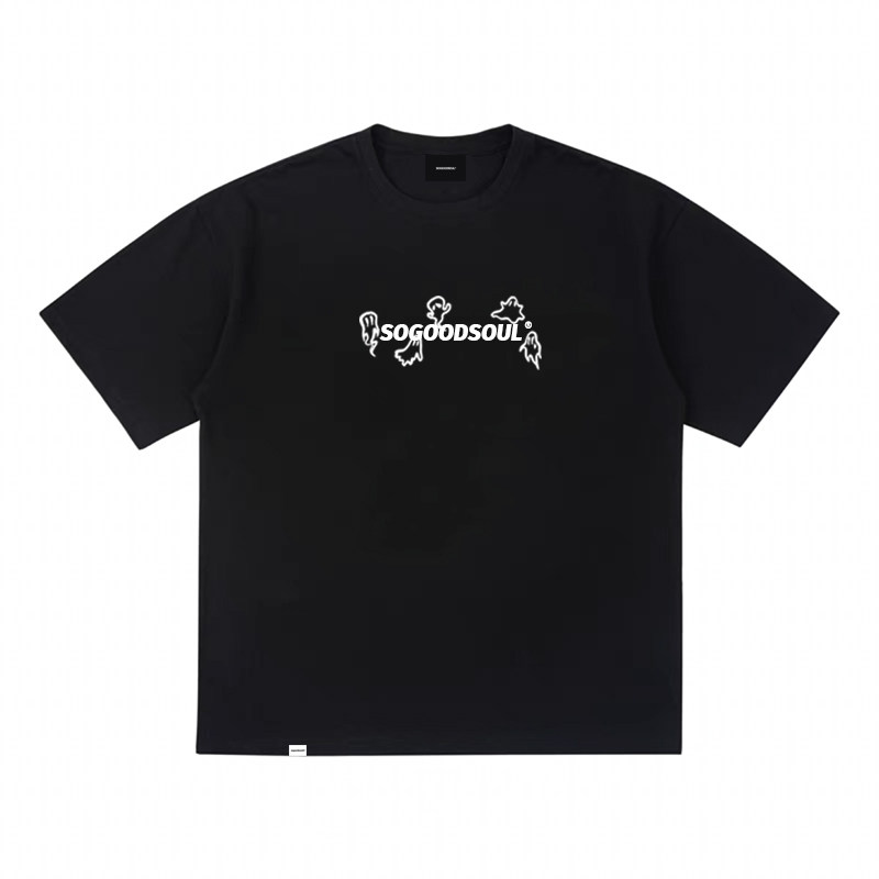 sogoodsoul幽灵印花国潮短袖