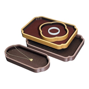 钢琴漆君佩古法金首饰托盘中式宫廷风串珠文玩展示翡翠手镯看货盘