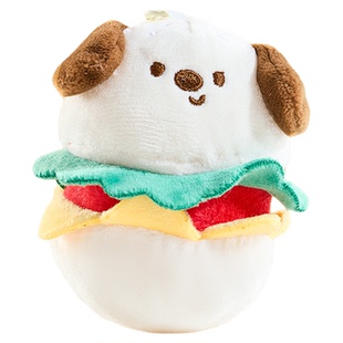 TheGreenParty迷你小狗挂件汉堡毛绒公仔玩偶情侣送礼物包包挂饰