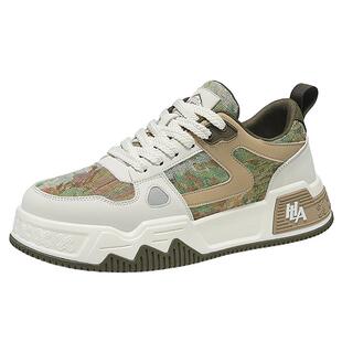 海澜之家男鞋2026新款夏季透气休闲帆布板鞋男厚底增高运动小白鞋