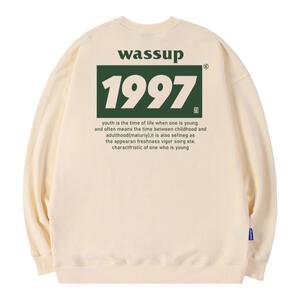 WASSUP HEODS联名1997卫衣男生无帽美式重磅情侣圆领秋冬加绒