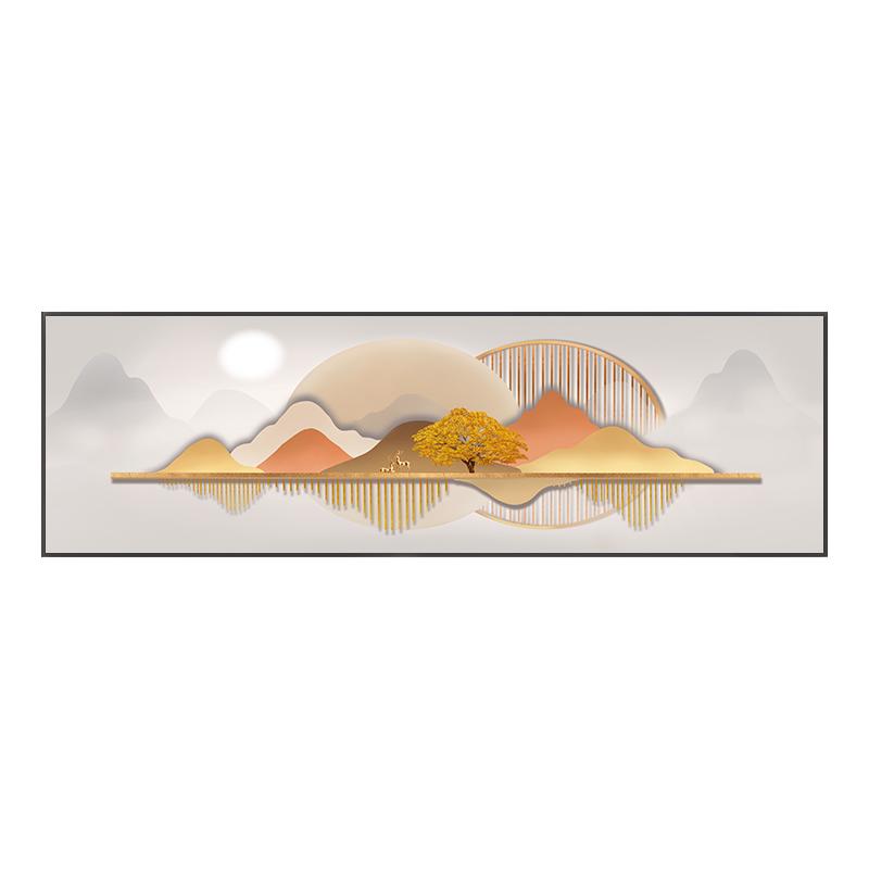 现代轻奢客厅装饰画晶瓷画风景