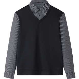 HLA/海澜之家轻商务经典系列针织衫25秋冬新假两件加绒加厚毛衣男