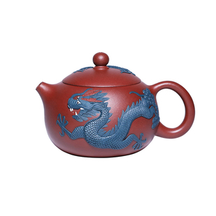 宜兴紫砂壶纯手工刻绘浮雕紫砂泡茶壶西施壶高端中式功夫茶具礼物