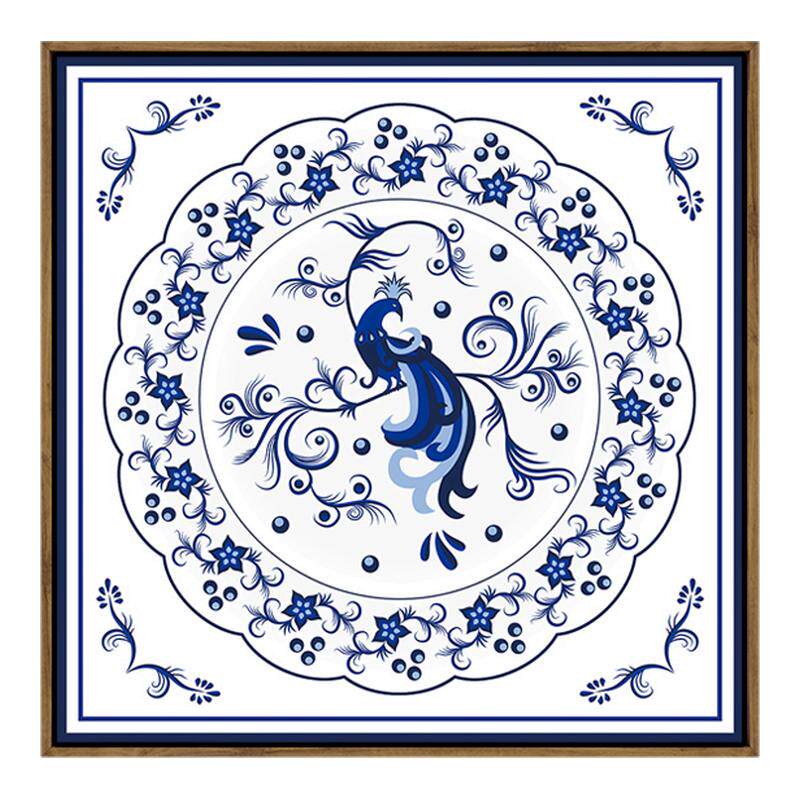 壁挂青花瓷花纹明清古典装饰画
