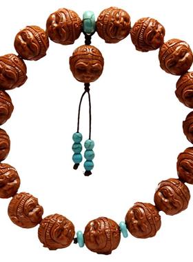 苏家男女龙纹桃核手工雕刻手串