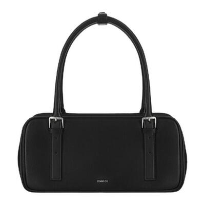 经典廓形带扣通勤方形保龄球包