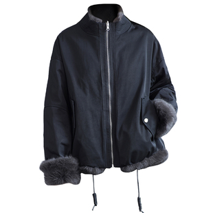 真獭兔毛皮草大衣女2025冬新款宽松保暖时尚两面穿一体派克服外套