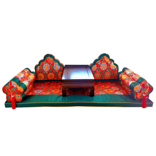 实木家具沙发套罩新中式红木沙发坐垫罗汉床垫子五件套云锦如意枕