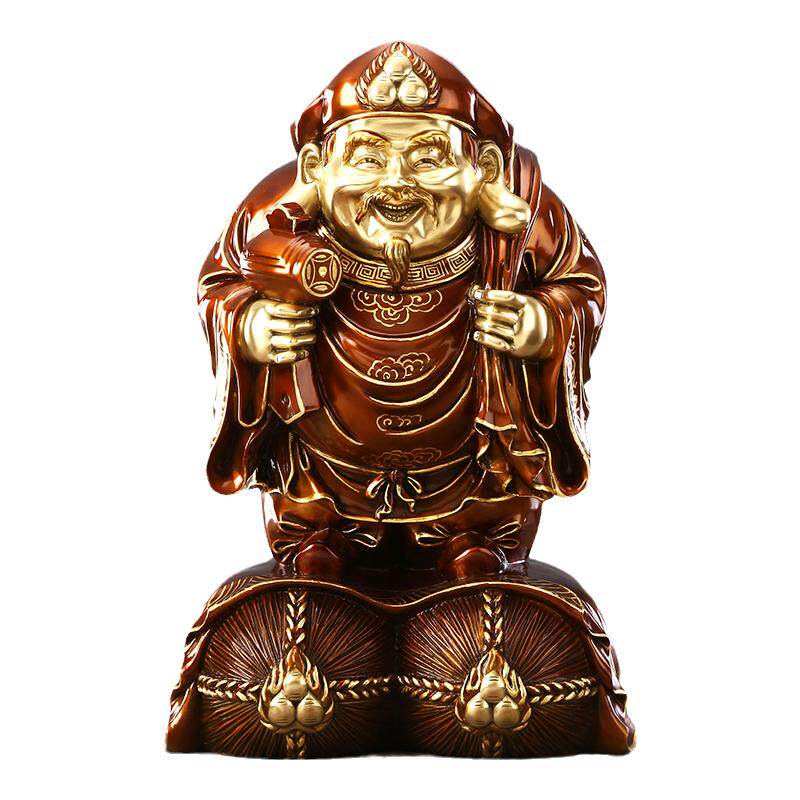 吉祥大黑天客厅三面招手财神摆件