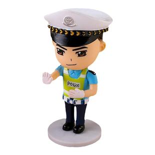 警察手办交警公仔公安模型人偶玩具创意卡通玩偶警官汽车车载摆件