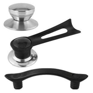 聚茂锅盖把手通用顶帽圆形可立锅盖头帽防烫硅胶双孔不锈钢配件