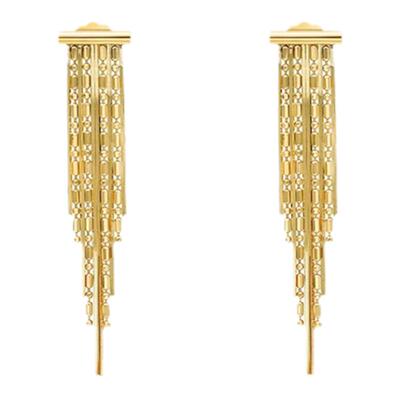 FENS珠宝18K金蕾丝流苏耳饰女