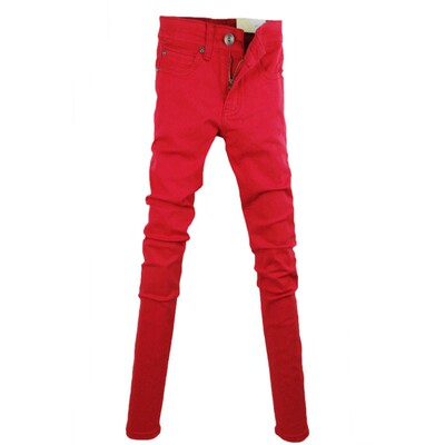 潮流秋季大红色铅笔裤