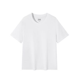 [商场同款]森马短袖T恤女修身白色正肩2025夏新款女士圆领打底衫