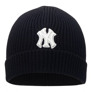 MLB正品儿童毛线帽2025冬季新款保暖针织帽子运动休闲套头绒线帽