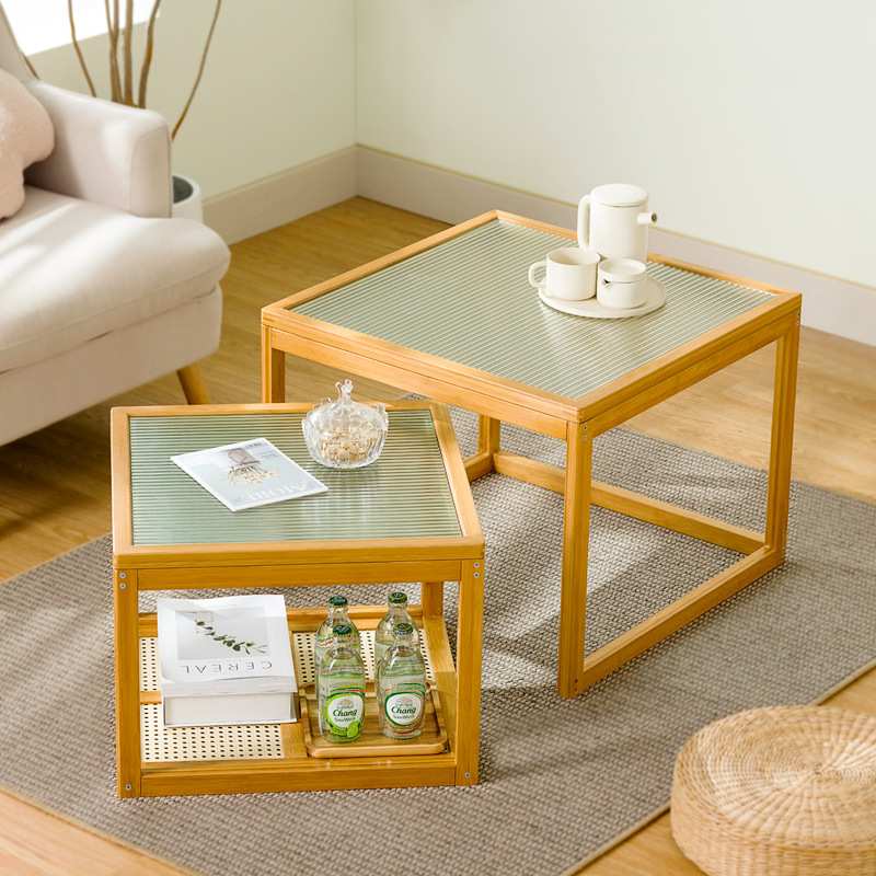 茶几客厅家用茶桌子茶小户型现代玻璃台红奢阳台实木网轻坐地卧室