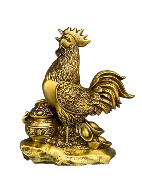 纯黄铜金鸡摆件十二生肖鸡工艺品大吉大利金鸡报晓吉祥物装饰摆件