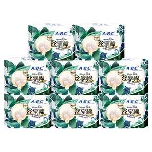ABC卫生巾丝享棉日用240mm极薄绵柔蚕丝蛋白精华姨妈巾女官方正品