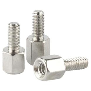 英制镀镍铜柱单头六角隔离柱单通电脑机箱主板螺丝柱铜柱#4-40*5