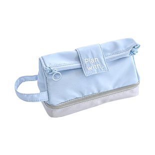 大容量笔袋初中生简约双层文具收纳袋男生文具盒高颜值ins风2026新款小众不撞款日系简约铅笔盒