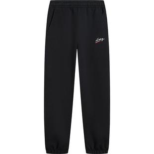 李宁卫裤女运动跑步黑色裤子宽松柔软舒适P棉冬季束脚运动长裤女