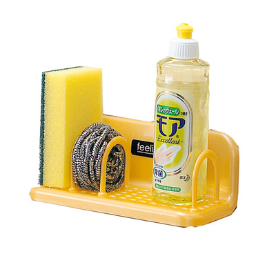 日本进口浴室吸盘海绵厨房置物架