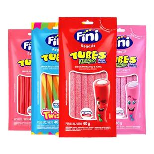 巴西进口fini菲尼拽拽软糖酸沙奶油草莓果味夹心软糖儿童扭扭糖果