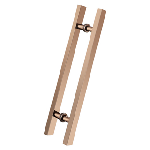 玻璃门方管拉手不锈钢无指纹黑黄钛金白灰色把手推拉有无框地弹门