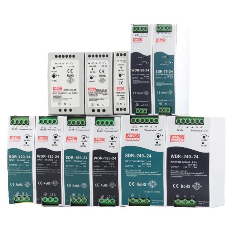 SDR导轨式WDR-240W-24V10A明开关电源MDR-60-24V2.5A120W伟变压器