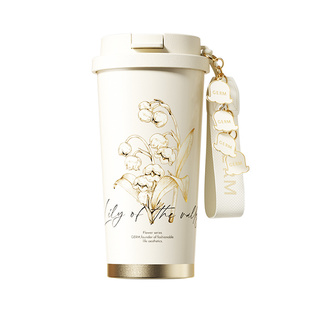 GERM铃兰保温杯咖啡杯女生2025新款高颜值吸管水杯生日新年礼物