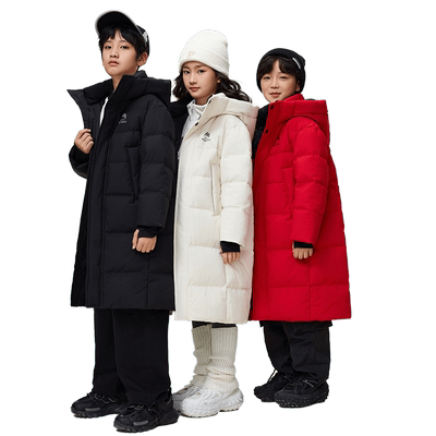 鸭鸭长款男女童加厚羽绒服