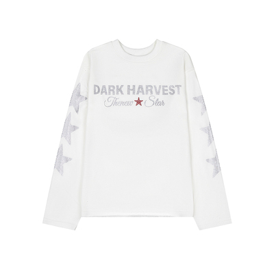 DARKAGE原创烫钻圆领长袖T恤