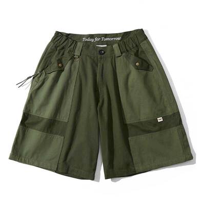 五分裤新品夏季多口袋拼接工装