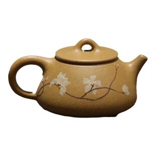 宜兴紫砂 黄龙山原矿宝山矿区金黄段泥 共生矿 纯手工憨瓢一手壶