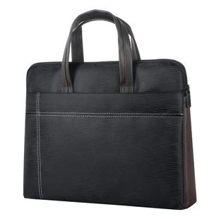 杰利男士公文包男款商务牛津布手提电脑包大容量女士通勤高级感真皮出差政府开会议皮质文件袋定制可印刷logo