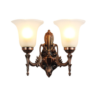 现代简约欧式复古红古铜色壁灯卧室床头灯客厅电视背景墙壁灯具