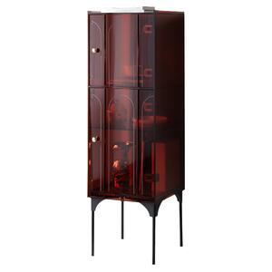 灰方网红亚克力储物柜小酒柜落地立式置物书柜创意设计师款小窄柜