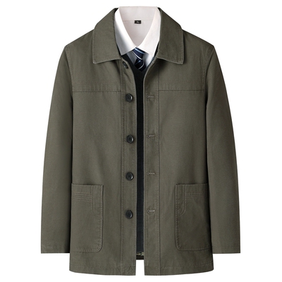 【100%棉】纯棉纽扣外套中老年人