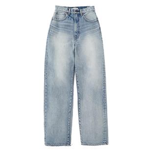 MOUSSY 秋季新品经典高腰水洗直筒休闲牛仔裤028HAS11-2391