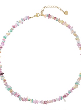 鱼头星星项链女生气质甜美彩色碎晶石百搭串珠官方正品礼物饰品潮