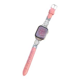 真皮四叶草贝母鳄鱼纹适用于s10代苹果applewatch978代静静的表带