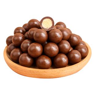 麦丽素巧克力球蛋糕装饰摆件烘焙专用夹心圆形可可豆甜品点缀商用